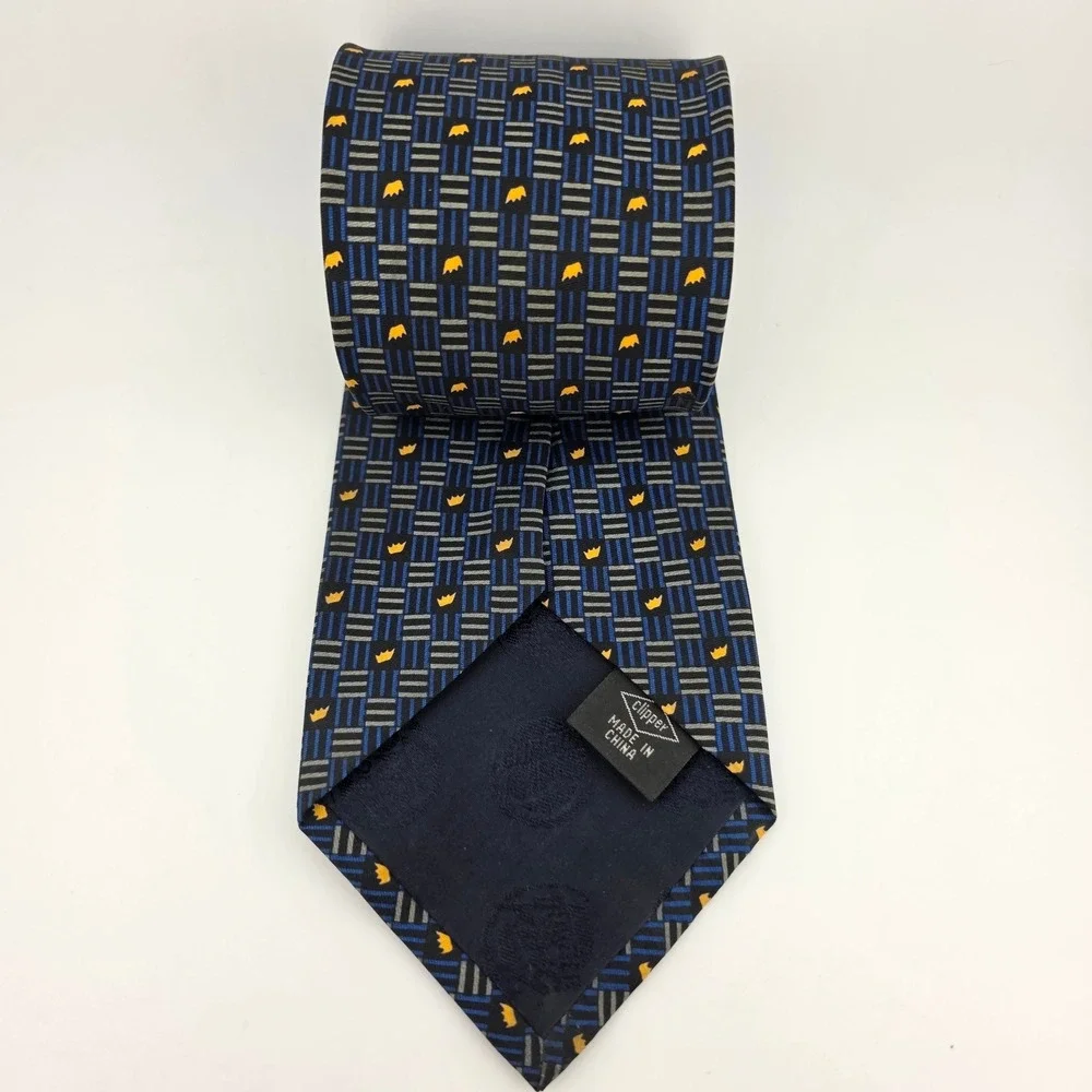 Clipper Burger King Crown Logo Pattern‎ Blue Novelty Necktie Fair 90s Collectors